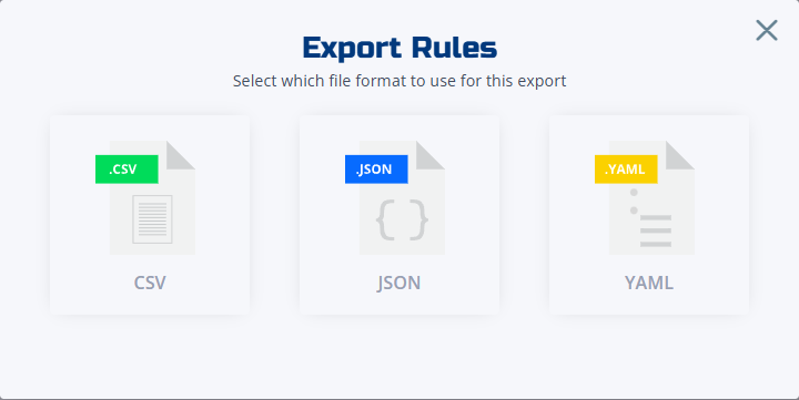 Rules export format